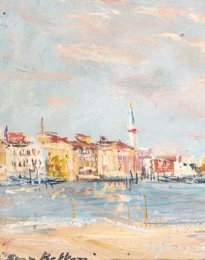 Serge Belloni (1925-2005) - Venezia vista emblematica del Canal Grande olio su tela 1979 circa