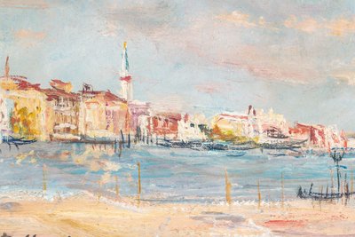 Serge Belloni (1925-2005) - Venezia vista emblematica del Canal Grande olio su tela 1979 circa