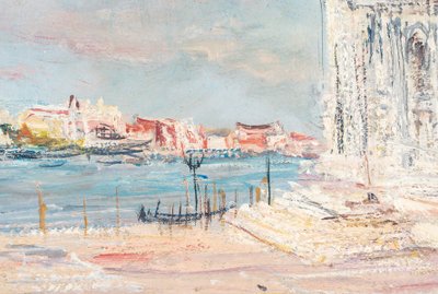 Serge Belloni (1925-2005) - Venezia vista emblematica del Canal Grande olio su tela 1979 circa