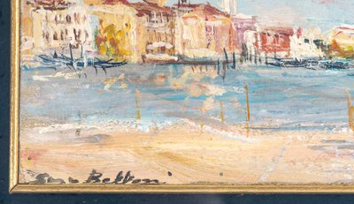 Serge Belloni (1925-2005) - Venezia vista emblematica del Canal Grande olio su tela 1979 circa