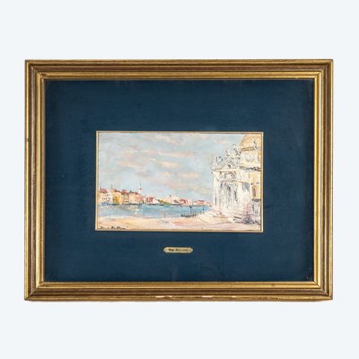 Serge Belloni (1925-2005) - Venezia vista emblematica del Canal Grande olio su tela 1979 circa