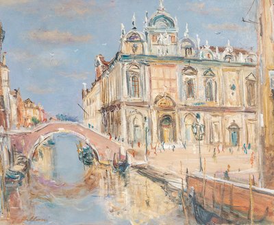 Serge Belloni (1925-2005) - Venise Vue de l’Hôpital San Giovanni Huile sur Toile vers 1980