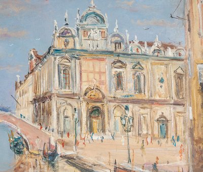 Serge Belloni (1925-2005) - Venise Vue de l’Hôpital San Giovanni Huile sur Toile vers 1980