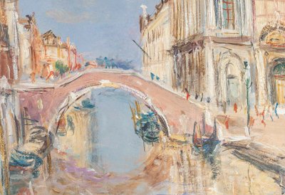 Serge Belloni (1925-2005) - Venise Vue de l’Hôpital San Giovanni Huile sur Toile vers 1980