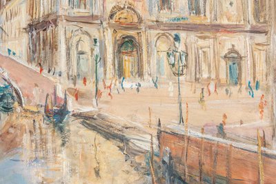 Serge Belloni (1925-2005) - Venise Vue de l’Hôpital San Giovanni Huile sur Toile vers 1980