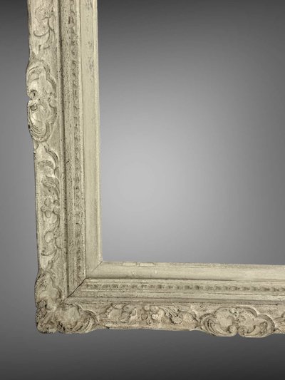 ANCIENT MONTPARNASSE FRAME IN SCULPTTED WOOD PAINTED FOR PAINTING 63.5cm x 52 cm