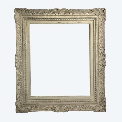 ANCIENT MONTPARNASSE FRAME IN SCULPTTED WOOD PAINTED FOR PAINTING 63.5cm x 52 cm