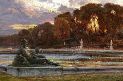 Henri Zuber, View Taken In The Park Of The Palace Of Versailles At Sunset