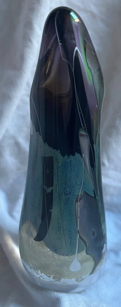 Vase aus Glaspaste, signiert François Le Lonquer (1945-1991), datiert 1984