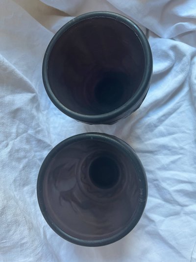 Paar Art Deco Vase Georges Le Feure (1868/1943) Glaspaste Tänzerinnen
