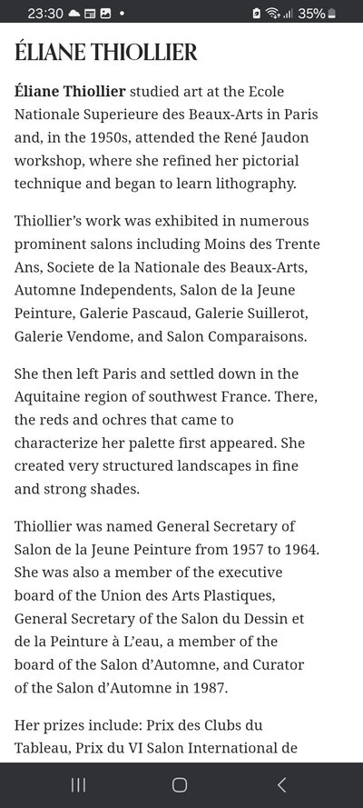 Eliane thiollier 1926/1989