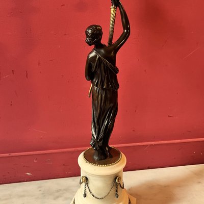 Coppia di candelabri con donne antiche, 1820 circa