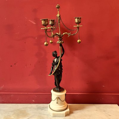 Coppia di candelabri con donne antiche, 1820 circa