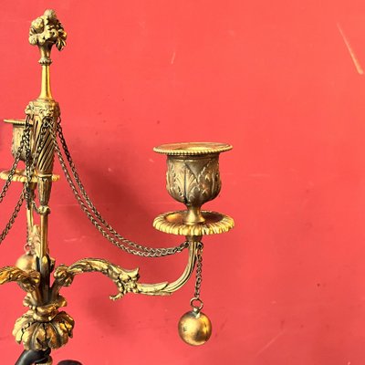 Coppia di candelabri con donne antiche, 1820 circa