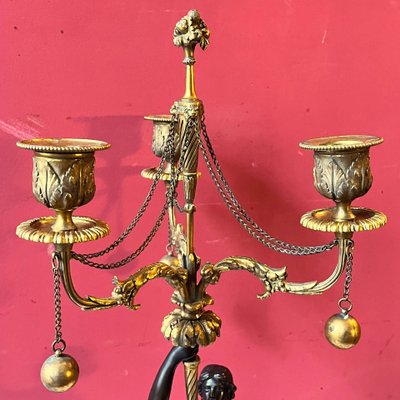 Coppia di candelabri con donne antiche, 1820 circa