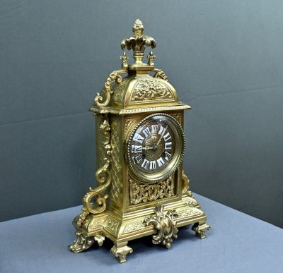 Gilt bronze clock, Louis XIV style - Mid 20th century