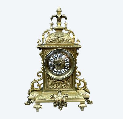 Gilt bronze clock, Louis XIV style - Mid 20th century