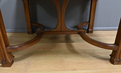 Walnut Allonge Table, 20 place settings, Art Nouveau - Early 20th century