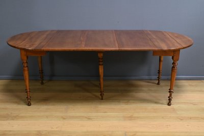 Table 4 à 10 Couverts à Allonges en Merisier, style Louis Philippe – Fin XIXe