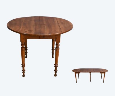 Table 4 à 10 Couverts à Allonges en Merisier, style Louis Philippe – Fin XIXe