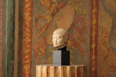 Testa maschile in marmo stile antico, XIX secolo
