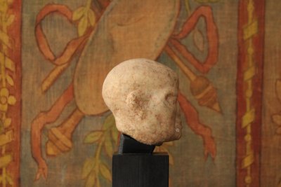 Testa maschile in marmo stile antico, XIX secolo
