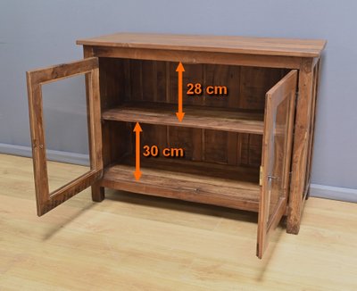 Solid teak display case, India - Early 20th century