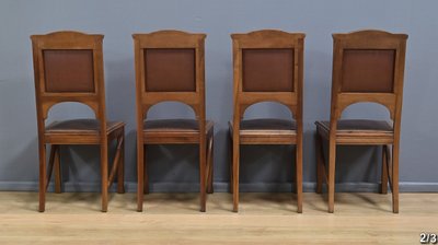 Suite di 12 sedie in noce, Art Nouveau - Inizio XX secolo
