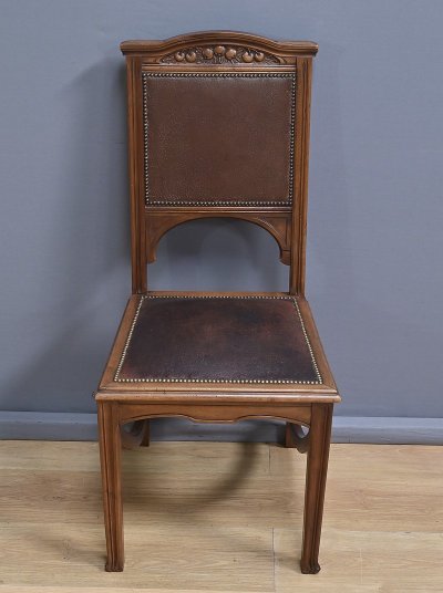 Suite di 12 sedie in noce, Art Nouveau - Inizio XX secolo