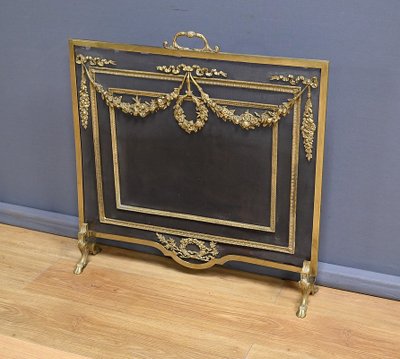 Écran de Cheminée en Bronze, style Louis XVI, époque Napoléon III – Milieu XIXe