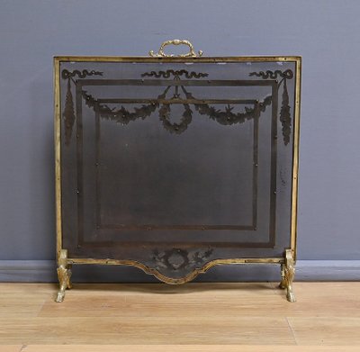 Écran de Cheminée en Bronze, style Louis XVI, époque Napoléon III – Milieu XIXe