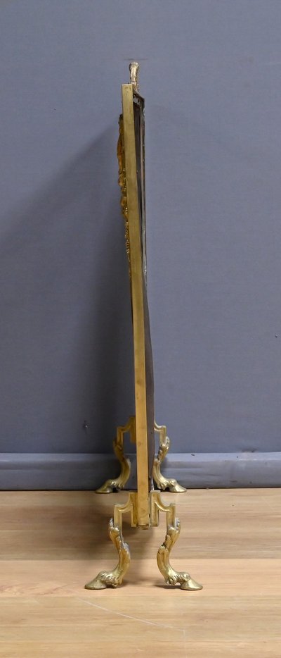 Écran de Cheminée en Bronze, style Louis XVI, époque Napoléon III – Milieu XIXe