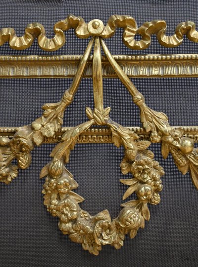 Écran de Cheminée en Bronze, style Louis XVI, époque Napoléon III – Milieu XIXe