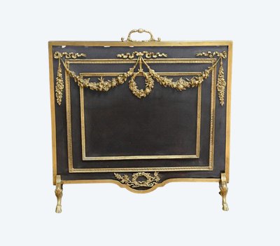 Écran de Cheminée en Bronze, style Louis XVI, époque Napoléon III – Milieu XIXe