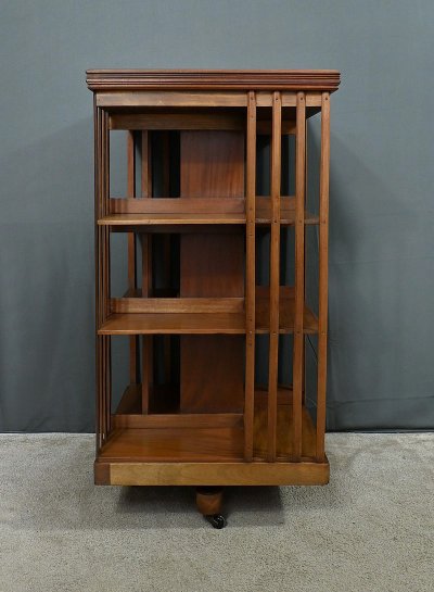 Grande libreria girevole in mogano, Inghilterra - Fine XIX secolo