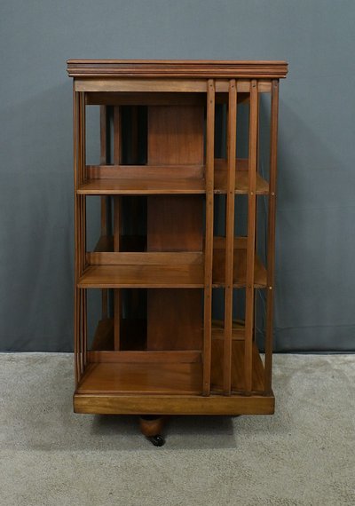 Grande libreria girevole in mogano, Inghilterra - Fine XIX secolo