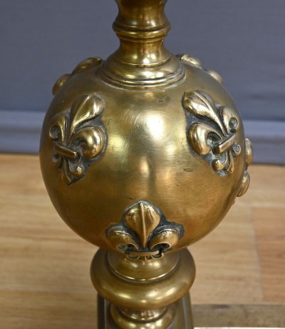 Pair of Gilded Bronze Chenets - 1st part 19th century