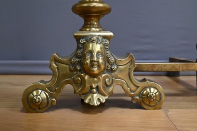 Pair of Gilded Bronze Chenets - 1st part 19th century
