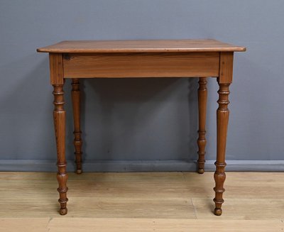 Petite Table Bureau en Pitchpin, style Louis-Philippe – Début XXe