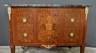 Cassettone intarsiato, stile Luigi XVI - metà del XX secolo