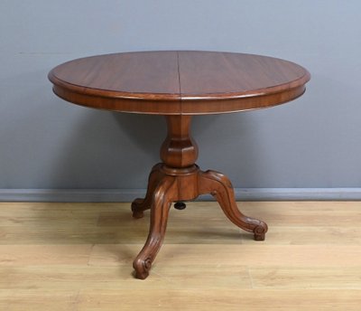 Mahogany Pedestal table with leaves - 2nd part XIXth century