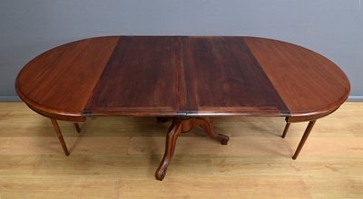 Mahogany Pedestal table with leaves - 2nd part XIXth century
