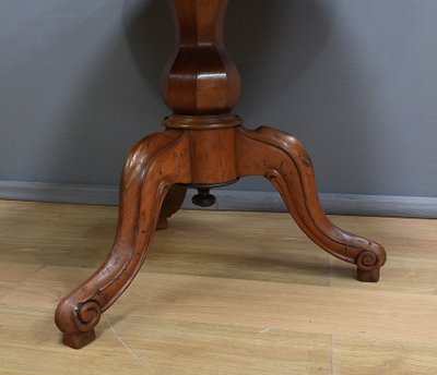 Mahogany Pedestal table with leaves - 2nd part XIXth century