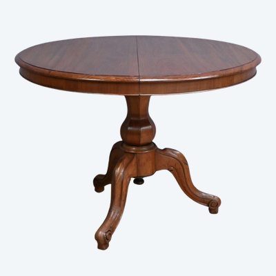 Mahogany Pedestal table with leaves - 2nd part XIXth century