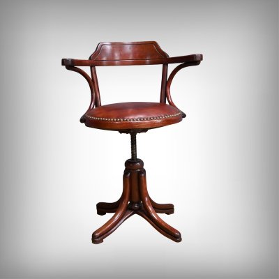 Stained Beech Office Chair, Thonet style - 1930