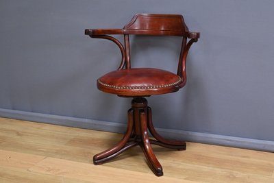 Stained Beech Office Chair, Thonet style - 1930