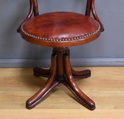 Stained Beech Office Chair, Thonet style - 1930