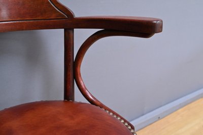 Stained Beech Office Chair, Thonet style - 1930