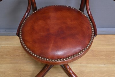 Stained Beech Office Chair, Thonet style - 1930