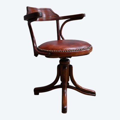 Stained Beech Office Chair, Thonet style - 1930